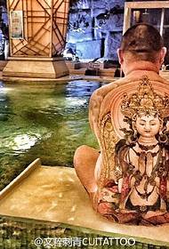 tatuaggio tatuaggio Guanyin dorato sul retro