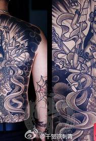férfi hátsó klasszikus teljes vissza ezer kéz Guanyin tetoválás minta