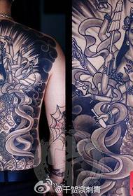 male back classic full back thousand hand Guanyin tattoo pattern