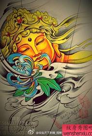 الكلاسيكية وسيم مخطوطة رأس بوذا الملونة الوشم