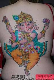 una bellissima schiena come un disegno del tatuaggio di dio