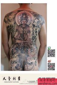cool nga bug-os nga balik nga pattern sa tattoo sa Puxian Buddha