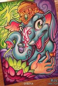 un grazioso manoscritto classico tatuaggio di elefante