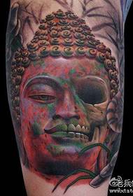 tanyag na cool na kalahating Buddha head half tattoo tattoo pattern