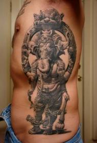 Šonkaulio Indijos dramblio tatuiruotės modelis