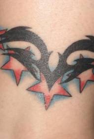 Braccio di colore tribale pentagramma tatuaggio patriota tatuaggio