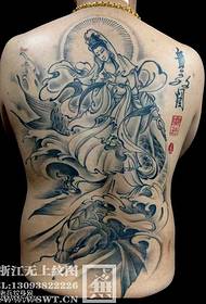 Pattern di tatuaggi di guanyin cù persunale di ritornu pienu