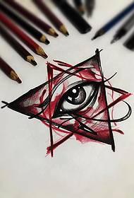 I-God eye Geometry European and American Tattoo Manuscript