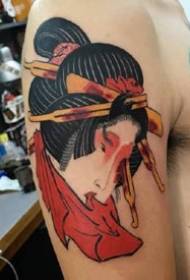 9 stukke geisha eerste tattoo-ontwerpe uit Japan 158112 - 'n groep Japannese prajna-tatoo-werke wat deur geslag geïnduseer is