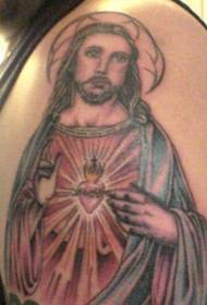 Plecu katoļu Jēzus attēla tetovējuma attēls