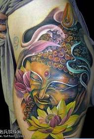 nohami farebný vzor Budha a lotus tetovanie