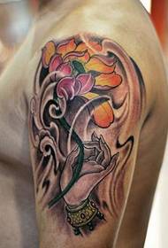 arm buddha lotus tatoveringsmønster