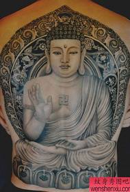 Pola tato Buddha punggung penuh tampan klasik