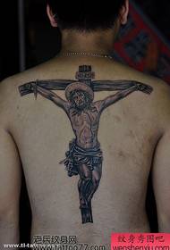 e Réckkrees vum Jesus Tattoo Muster