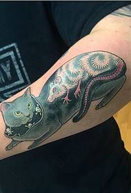 tatuagem de totem japonês de personalidade de gato e rato