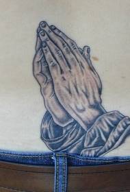 model i tatuazhit të dorës së zezë të lutjes së zezë