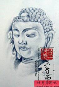 Patrón de tatuaxe de Buda: patrón de tatuaxe de cabeza de Buda
