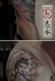 рука популярний класичний чорно-білий Guanyin татуювання візерунок