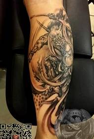 Specoj de Tatuaj Spektakloj pri Tattoo de Tianjin Underworld: Japana Prajna Tattoo Pattern