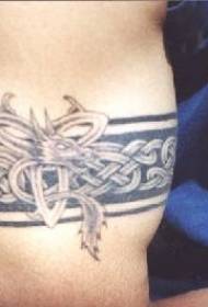 krak crni plemenski obrub tetovaža uzorak