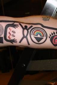 rankos spalvos genties Indijos simbolio tatuiruotės modelis