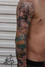 muundo wa maua Guanyin Buddha muundo wa tattoo