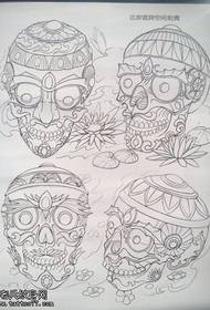 巴拉 patrón de tatuaje de borrador lineal