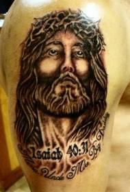 Thorn Crown Jesus Lèt Modèl Tattoo