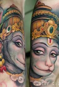 koloretan Hanuman tatuaje eredua