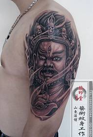 armare un classico fantastico modello di tatuaggio del grande Buddha nero