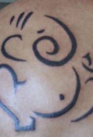 Hombro negro simple Ganesha tatuaje foto