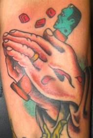 motiv boje ruku ruku i guma tetovaža uzorak