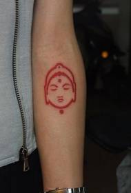 Uzorak Buda tetovaža: Uzorak boje totemske tetovaže u obliku statue Bude