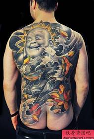 klasičen čeden vzorec tatoo Maitreya s celotnim hrbtom