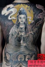 täysi selkä Yangliu Guanyin -tatuointikuvio