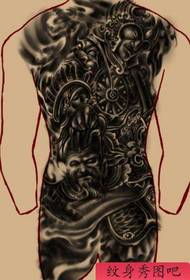 religious tattoo pattern: super handsome full back Tianbingtian will tattoo pattern