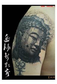 танымал классикалық тас Будда басына арналған тату-сурет