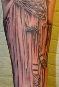 Imagen del tatuaje de la capa marrón de Jesús con patas