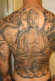 plný chrbát lotosového Budhu tetovanie vzor
