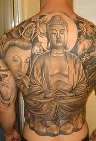 modello tatuaggio Buddha loto schiena piena