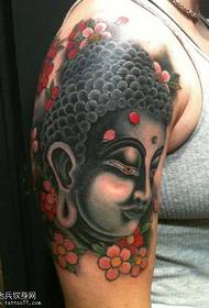 Modèle de tatouage de bras noir Bouddha