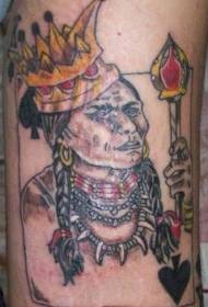 Arm Farbe Indian Spades King Tattoo Muster