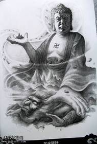 en dominéiert Buddha Tattoo Muster fir jiddereen