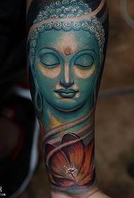 pola tato kepala lengen Buddha