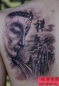 et klassisk tatoveringsmønster fra Buddha-hodet