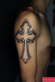 ჯვრის ტატუტის ნიმუში: Arm Cross Tattoo Pattern Tattoo Picture