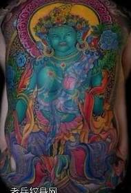 indietro un grande modello di tatuaggio Buddha di un colore