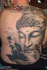 Patrón de tatuaje de Buda clásico atmosférico de espalda completa