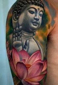 pola tato lengan Buddha