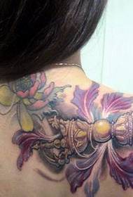 King Gang Tattoo Pattern: Schulterfarbe Flower Diamond Vulgar Tattoo Pattern